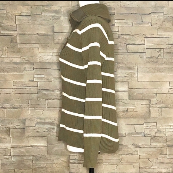Ralph Laure olive and cream striped sweater - Picture 2 of 5